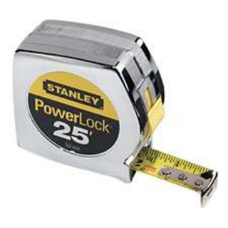 Stanley 33 425 Measuring Tape, Chrome, 25 Ft, Forward Lock