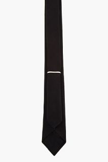 Saint Laurent Black Matte Silk Tie for men