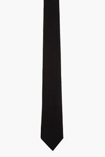 Saint Laurent Black Matte Silk Tie for men