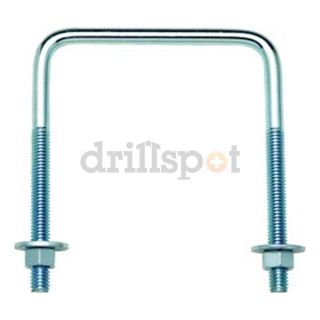 DrillSpot 0156434 3/8 16 x 4 x 7 Zinc Plated Square Bend U Bolt w