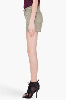 A.P.C. Khaki Green Work Shorts for women