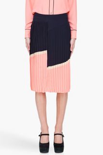 Marni Peach Pleated Midi Skirt for women