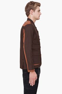 White Mountaineering Brown Antique Hopsack Jacket for men