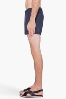 Moncler Navy Flag Stripe Swim Shorts for men