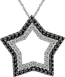 14k White Gold 1/2ct TDW Diamond Star Necklace