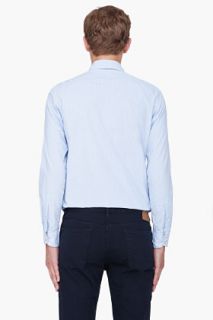 Rag & Bone Blue Embroidered Pinstripe Shirt for men