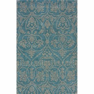 Handmade Parisian Royal Blue Wool Rug (76 x 96)