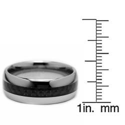 Mens Tungsten Carbide Carbon Fiber Inlay Ring (8 mm)