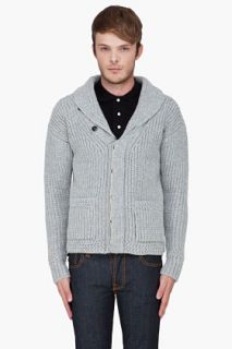 G Star Grey Wool Knit Cardigan for men