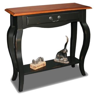 Brown Cherry/ Slate Solid Wood Console Table