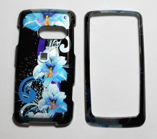 LG Rumor Touch Ln510 Blue Flower Snap On Case