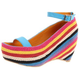 Fahrenheit Womens Fig 02 Slingback Rainbow Wedge Sandals Today $61