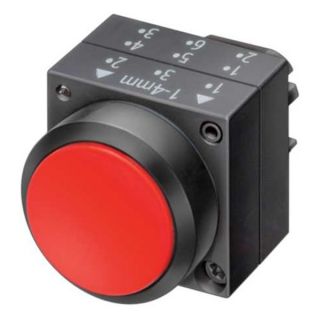 Siemens 3SB30000AA21 Pushbutton, Non Ill, Mom, Flat, 22mm, PL, Red