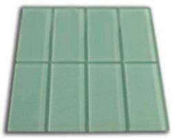 Frosted Sage Green Glass Subway Tile 1 sq.ft. (Eight 3 x 6 Tiles