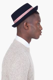 Rag & Bone Navy Wool Pork Pie Hat for men