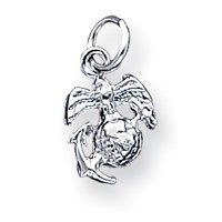 Sterling Silver Small Childrens Marine Corps Emblem Charm
