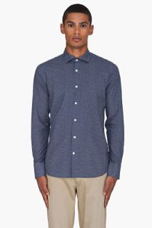 J. Lindeberg Navy Spotted Warren Buttondown for men