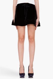 Co Black Velvet Silk Miniskirt for women