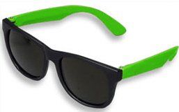 Green Neon & Black Sunglasses Wayfarer 80s Clothing