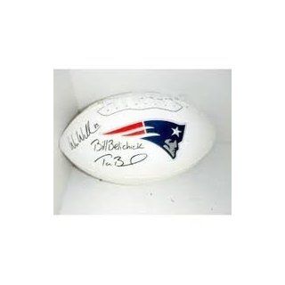 Tom Brady Wes Welker & Bill Belichick New England Patriots Autographed