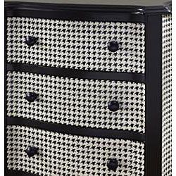 Hand painted Black and White Houndstooth Accent Chest