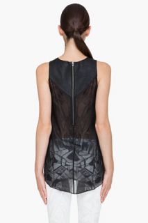 Helmut Lang Leather Trimmed Spider Tank Top for women