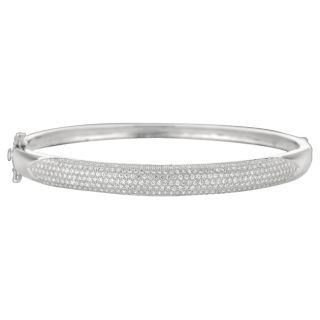 Silver Clear Cubic Zirconia Bangle Bracelet Today $141.99