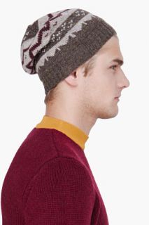 A.P.C. Olive Knit Merino Wool Beanie for men