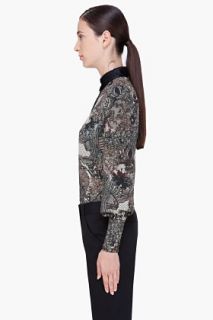 McQ Alexander McQueen Beige Silk Floral Blouse for women
