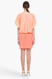 Diane Von Furstenberg Peach Silk Edna Dress for women