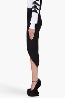 Mugler Black Stretch Wool Pencil Skirt for women