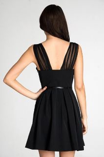 Black Halo  Bustier Pleated Black Dress  for women