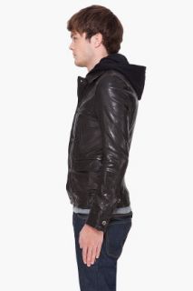 Mackage Black Leather Jarell Jacket for men
