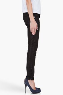 Pierre Balmain Super Skinny Black Zip Jeans for women