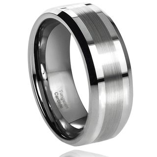 Daxx Mens Tungsten Carbide Brushed Center Band (8 mm)