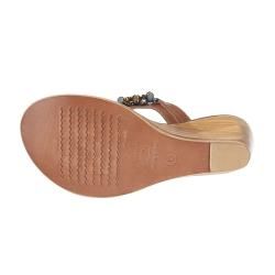 Matisse Persia Tan Leather Slip on Wedge Sandals