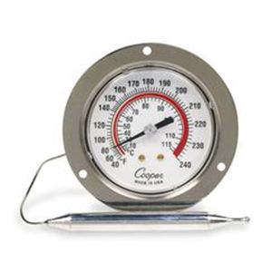 Cooper 7112 05 Analog Panel Mt Thermometer, 40 to 240F