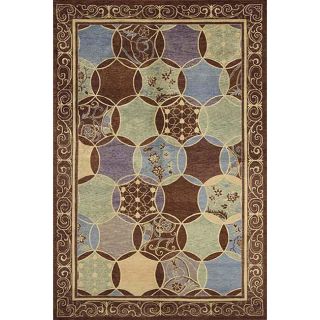 Hand knotted Lotus Multi color Geometric Wool Rug (56 x 86