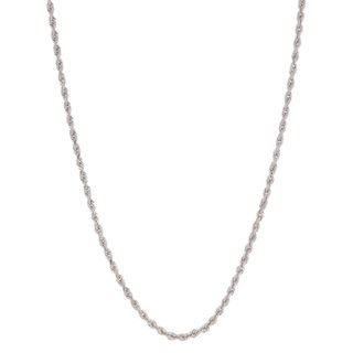 Roberto Martinez 14k White Gold Diamond cut Rope Chain Necklace (1.5