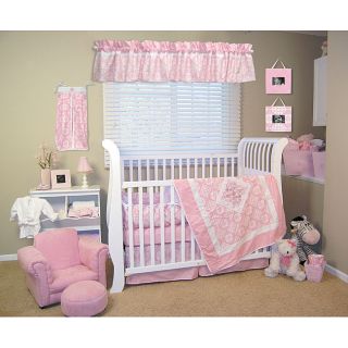 Trend Lab Versailles Pink and White 4 piece Crib Bedding Set