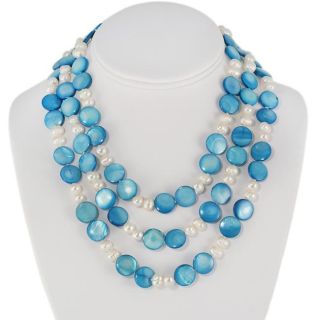 Maddy Emerson Freshwater Blue and White Pearl Necklace (7 13 mm