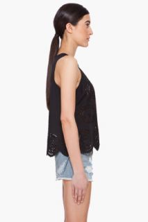 Marc By Marc Jacobs Black Palmetto Eyelet Tank Top for women