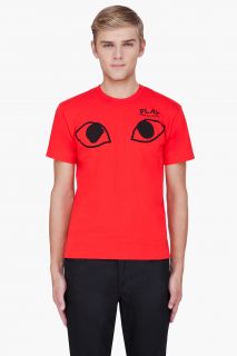 Comme Des Garçons Play  Red Black Logo Print T shirt for men