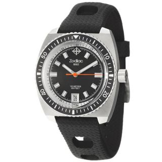 Zodiac Mens Diver Stainless Steel and Rubber Quartz Watch