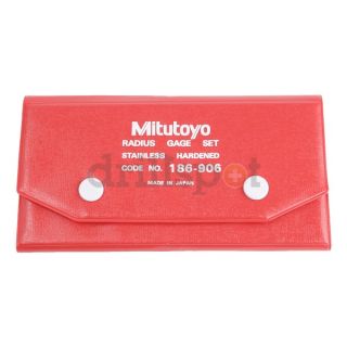 Mitutoyo 186 906 Radius Gage Set, 0.010 0.500, 26 Leaves