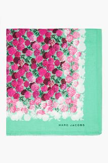 Marc Jacobs Mint And Fuchsia Carnation Scarf for women