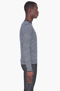 A.P.C. Black Striped Merino Wool Sweater for men