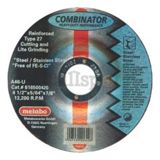 078 x 7/8 Type 27 Combinator Grinding and Cutting Wheel