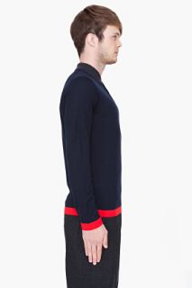 Kenzo Navy Combo Wool Knit Polo for men