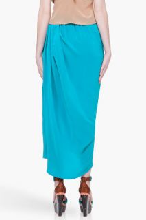 Thakoon Addition Turquoise Silk Drape Skirt for women
